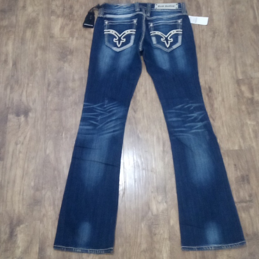 Rock Revival Women's 28 Denisa Bootcut Distressed Faux Leather NWT